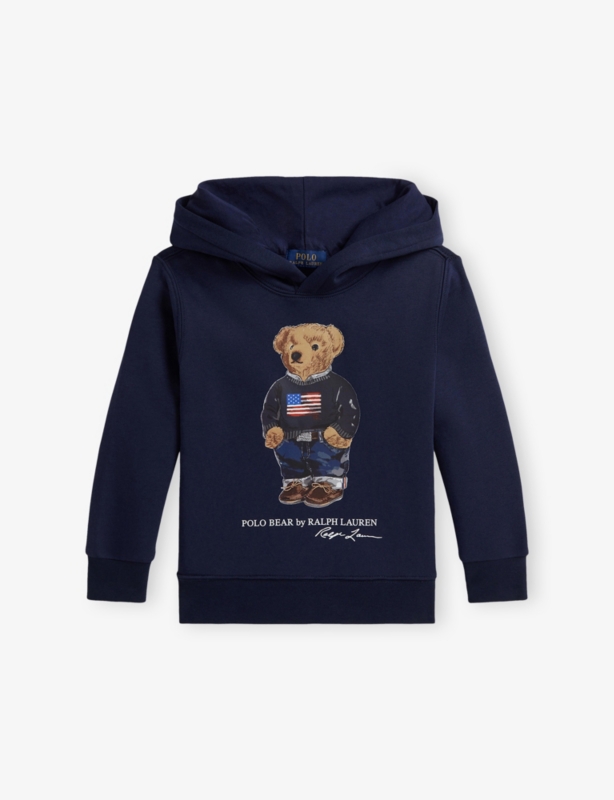 Boys' Bear-Print Cotton Hoody