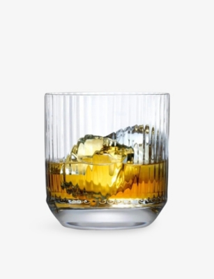 Nude Clear Big Top Crystal Whisky Glasses Set Of Four In White
