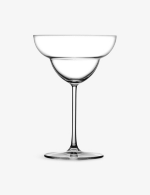Nude Clear Vintage Crystal Margarita Glasses Set Of Two In Transparent