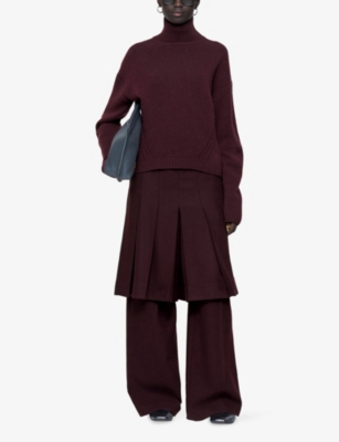 Joseph Womens Maraschino Luxe High-neck Cashmere Jumper In Burgundy