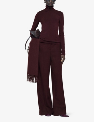 JOSEPH: High-Neck Long-Sleeved Silk-Blend Top