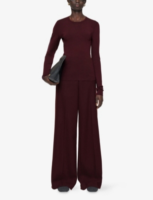 JOSEPH: Round-Neck Long-Sleeved Silk-Blend Top