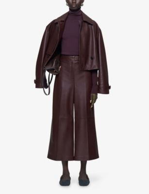 JOSEPH: Thurlow Wide-Leg Leather Trousers