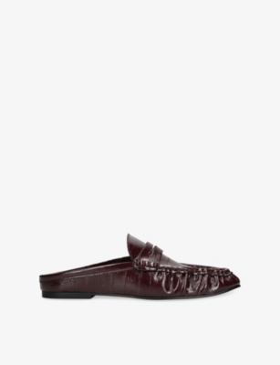 Steve Madden Womens Wine Rafe Faux-leather Mules Eur 40 / 7 Uk In Burgundy