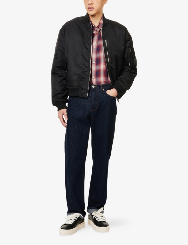 Padded Long-Sleeve Nylon Bomber Jacket