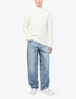 Belier Mens Ecru 3d Knitted Jumper In Neutral