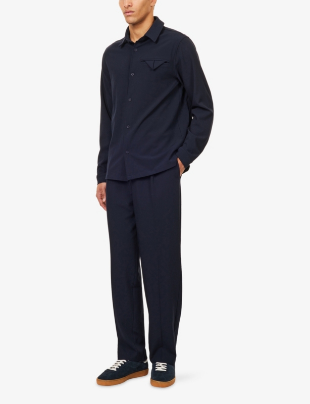 Relaxed-Fit Tapered-Leg Stretch-Woven Trousers
