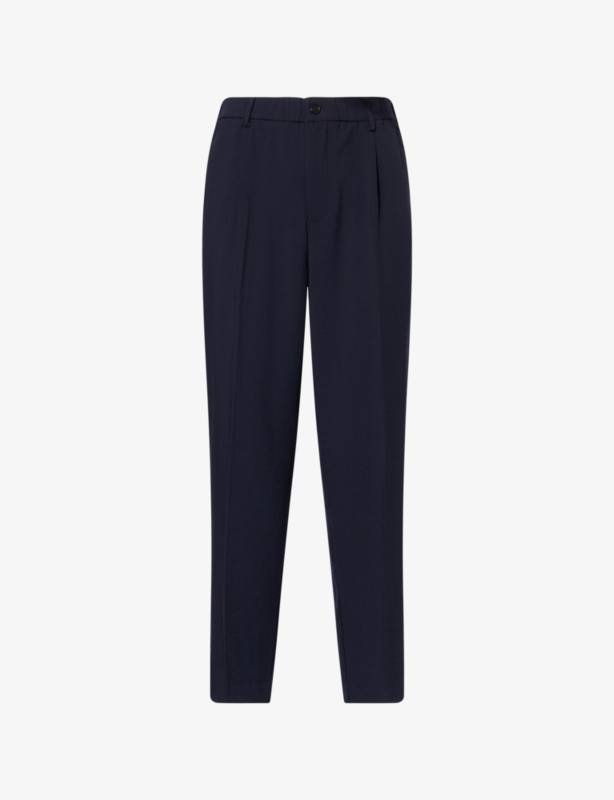 Relaxed-Fit Tapered-Leg Stretch-Woven Trousers