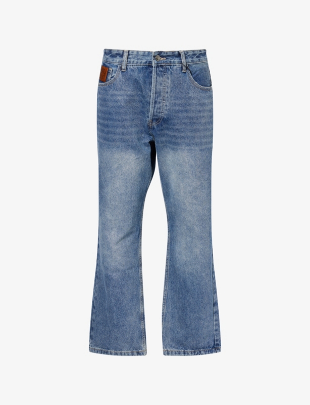 Embossed Pocket Relaxed-Fit Denim Jeans