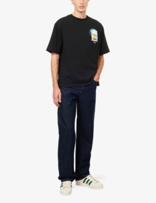 Belier Mens Black Valdisere Graphic-print Cotton T-shirt In Black
