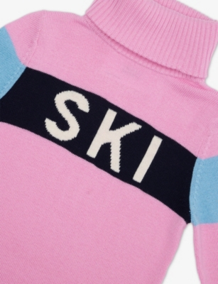 Perfect Moment Merino Wool Rollneck Sweater In Pink