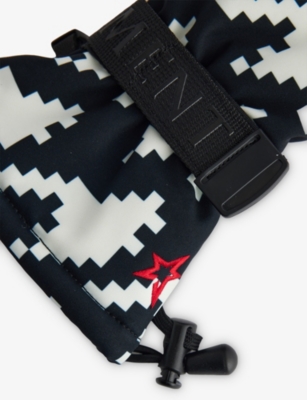 Perfect Moment Davos Houndstooth Woven Mitts 6-8 In Black