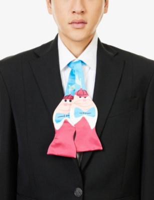 TIE A KNOT: Harry Lambert for Tie A Knot x Disney Graphic-Print Satin Bow Tie