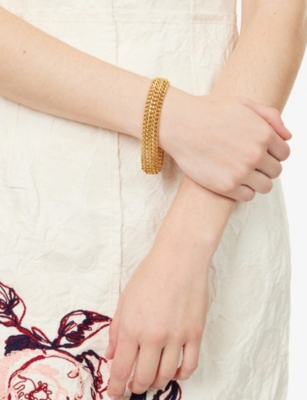 Jennifer Gibson Jewellery Womens Pre-loved Triple Curb Link Gold-plated Metal Bracelet In Gold
