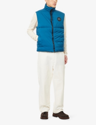 Canada Goose Mens Guard Blue - Bleu Garde Lodge Sleeveless Shell-down Vest In Blue