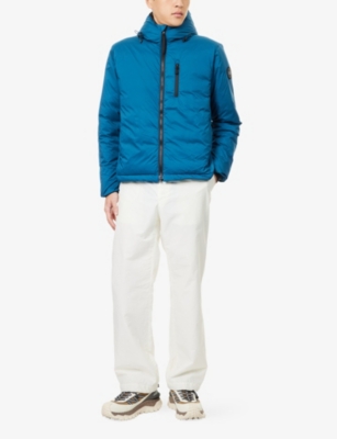 Canada Goose Mens Guard Blue - Bleu Garde Lodge Regular-fit Shell-down Hoody Xl In Blue