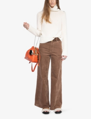 Zadig & Voltaire Womens Ecru Nalma High-neck Cashmere Jumper Xs In Nude