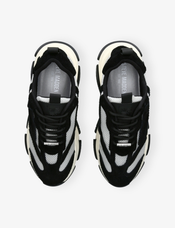 Possess Chunky Mesh And Faux-Leather Trainers