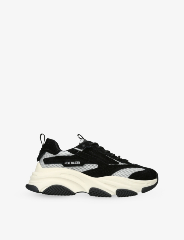 Possess Chunky Mesh And Faux-Leather Trainers