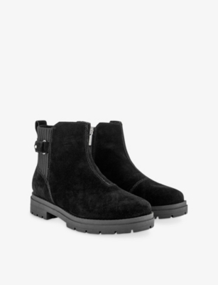 Toms Oms Womens Black Suede Astrid Suede Ankle Boots Eur 38/5 Uk In Black