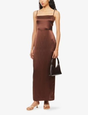 REFORMATION: Frankie Shoulder-Straps  Silk Midi Dress
