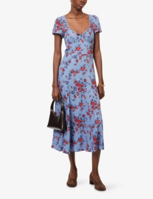 REFORMATION: Afton Floral-Print Woven Midi Dress
