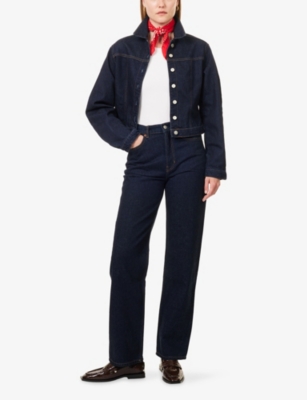 Reformation Womens Ondine Harriet Straight-leg Denim Jeans In Blue