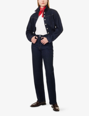 Reformation Womens Ondine Knightly Denim Jacket In Blue