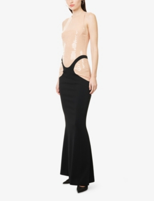 Mugler Sequined Crêpe Gown In Multi
