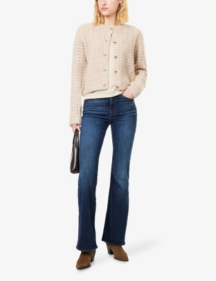 7 For All Mankind Womens Midnight Fade The Leggy Bootcut Stretch-denim Jeans In Blue