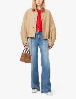 7 FOR ALL MANKIND: Lotta Wide-Leg Stretch-Denim Jeans
