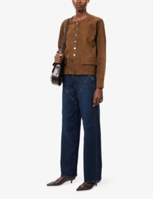 7 For All Mankind Womens Bluecrest Seam Detail Stovepipe Straight-leg Denim Jeans In Multi