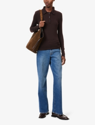 7 For All Mankind Womens Explorer Stovepipe Straight-leg Stretch-denim Jeans In Blue