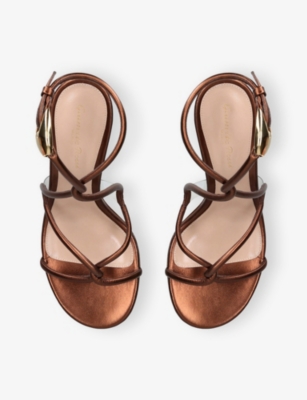 Gianvito Rossi Black Mamba Heeled Sandals 85 In Brown