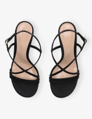 Gianvito Rossi Womens Larisse 70 Satin Heeled Sandals Black Eur 40 / 7 Uk In Black