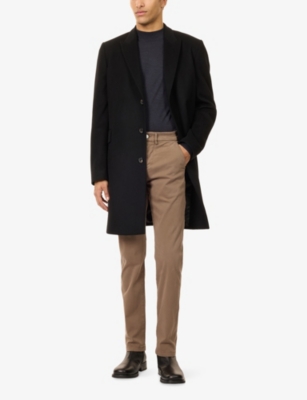 7 For All Mankind Ens Sateen Cub Slimmy Chino Straight-leg Stretch-cotton Blend Trousers In Brown