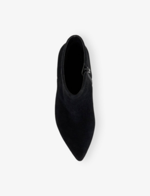 Dune Womens Black Suede Omira Heeled Suede Sock Boots Eur 41 / 8 Uk In Black