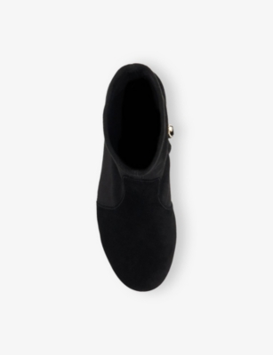Dune Womens Black Suede Olianna Suede Ankle Boots Eur 40 / 7 Uk In Black