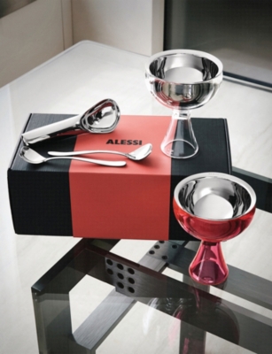 Alessi Stainless-steel And Plastic Ice Cream Gift Set Multi-coloured In Multi