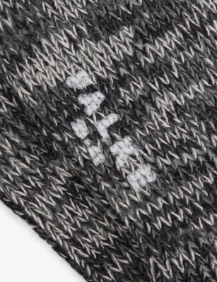 Falke Mens Black Brooklyn Stretch Cotton-blend Socks In Black