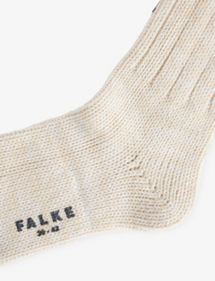Falke Mens Sandstone Brooklyn Stretch Cotton-blend Socks In Neutral