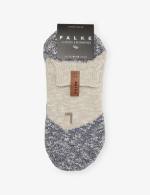 Falke Mens Light Grey Lodge Homepad Cotton-blend Knitted House Socks In Gray