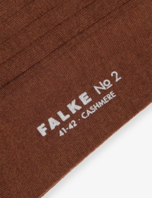 Falke Mens Deer No 2 Finest Cashmere-blend Crew-length Socks In Brown