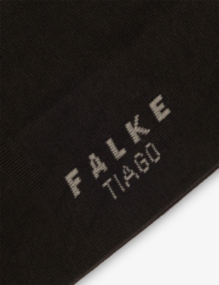 Falke Mens Brown Tiago Stretch Cotton-blend Socks In Black