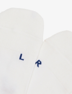 Falke Mens White Dynamic Stripe-trim Stretch-cotton Socks In White