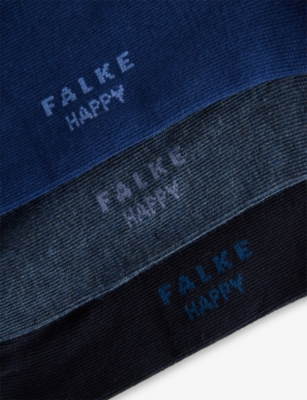 Falke Mens Multi Happy Box Pack Of Three Cotton-blend Socks In Multi