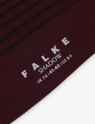 Falke Mens Rioja Shadow Cotton-blend Crew Socks In Burgundy