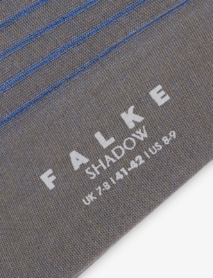 Falke Mens Schiefer Shadow Cotton-blend Crew Socks In Multi