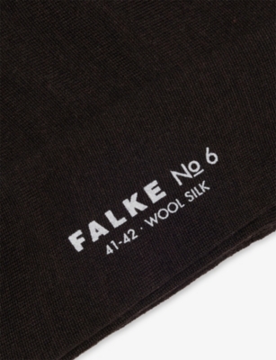 Falke Mens Brown No 6 Wool And Silk-blend Socks In Brown