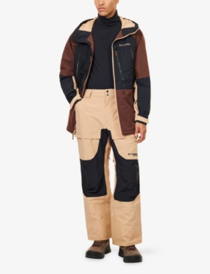 Columbia Sportwear Mens Tobacco, Black, Canoe Coreshot Hooded Shell Jacket In Brown